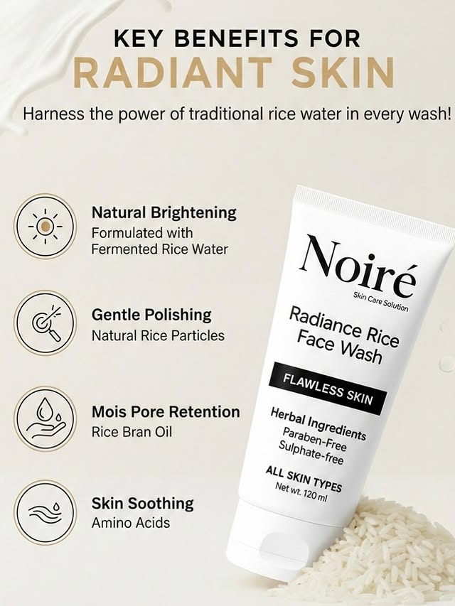Noiré Radiance Rice face wash Gentle & Soothing